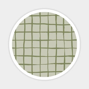 Grid check sage green Magnet